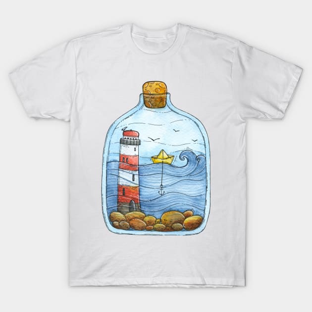 Sea in the Bottle T-Shirt by Tania Tania